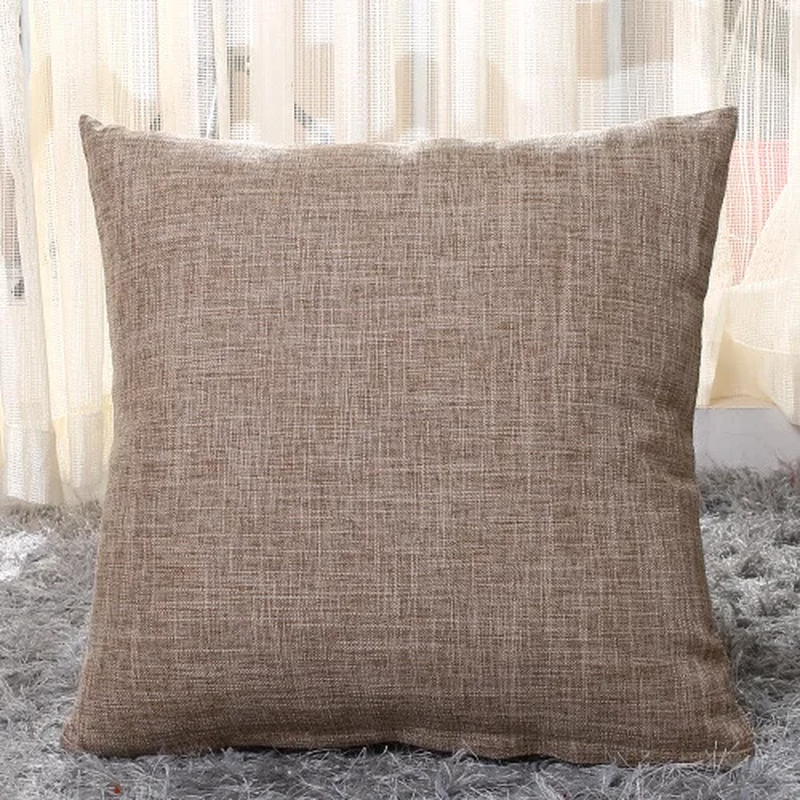 2Pcs Set Linen Pillow Covers 18X18Inch Burlap Beige Throw Pillows Cover for Couch Living Room Bench Patio Floor Linen Home Decor
