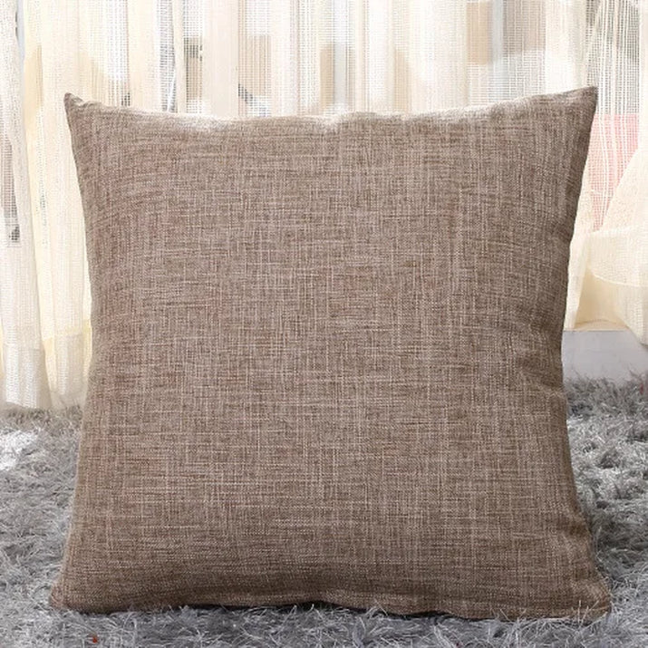 2Pcs Set Linen Pillow Covers 18X18Inch Burlap Beige Throw Pillows Cover for Couch Living Room Bench Patio Floor Linen Home Decor