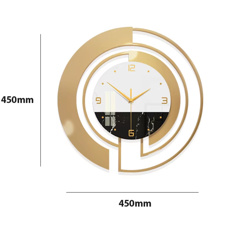 Nordic Light Luxury Metal Wall Clock Fashion Design Large Home Decoration Pendant Clock Hotel Living Room Wall Hanging Clock