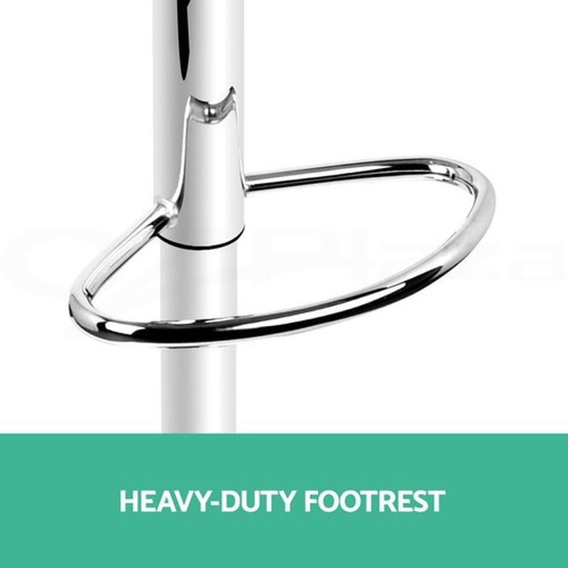 Artiss 2X Bar Stools Kitchen Counter Stool Gas Lift Leather W/Armrest White