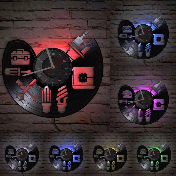 Auto Repair Shop Wall Sign Decorative Modern Wall Clock Car Mechanic Service Workshop Vinyl Record Clock Garage Repairman Gift