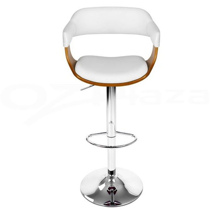 Artiss 2X Bar Stools Kitchen Counter Stool Gas Lift Leather W/Armrest White