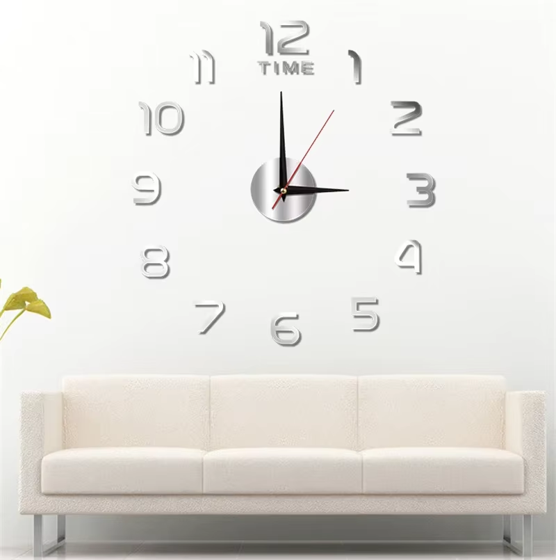 3D Wall Clock Luminous Frameless Wall Clocks DIY Digital Clock Stickers Silent Clock for Home Living Room Decor