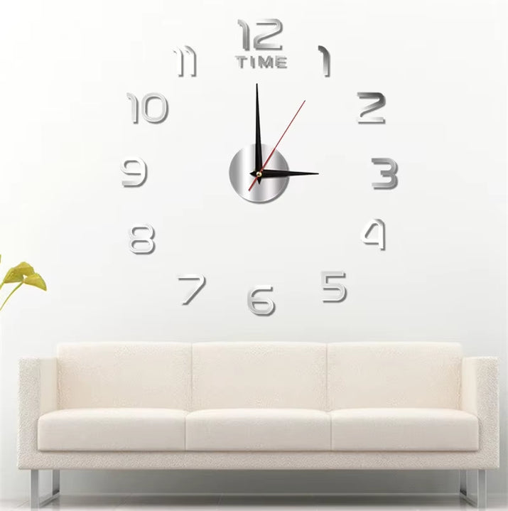 3D Wall Clock Luminous Frameless Wall Clocks DIY Digital Clock Stickers Silent Clock for Home Living Room Decor